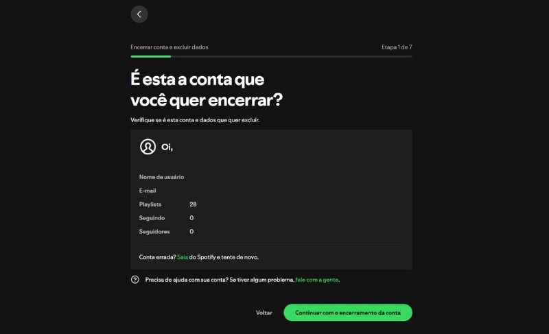 Como apagar conta do Spotify no PC