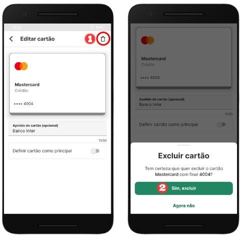 Como apagar outros cartões PicPay