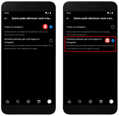 Como bloquear convites de grupos no Instagram