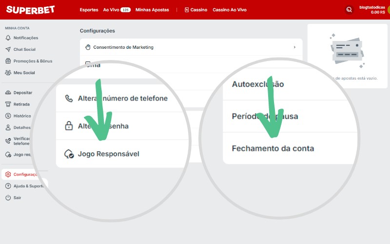 Como encerrar conta Superbet