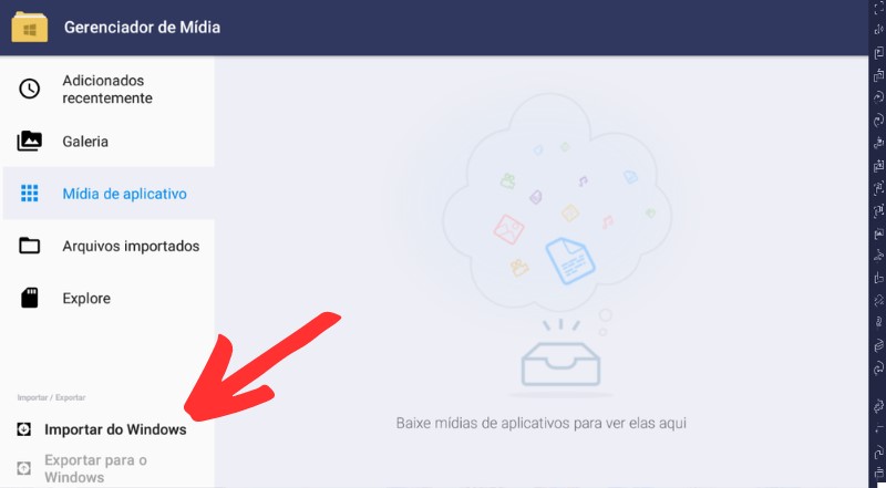 Como importar fotos do PC para o BlueStacks