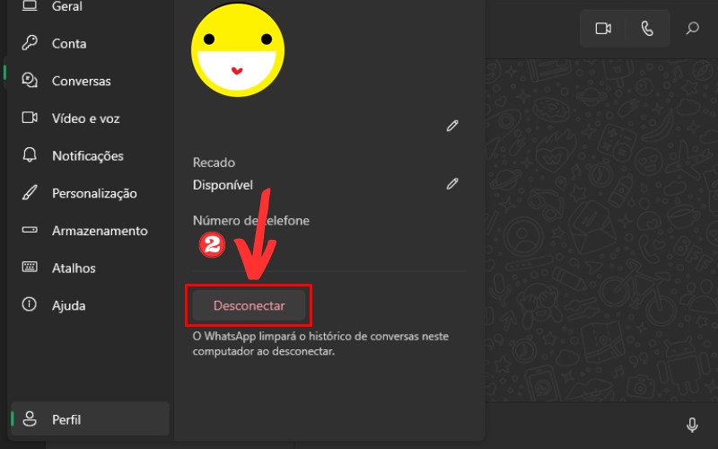 Como desconectar WhatsApp do PC