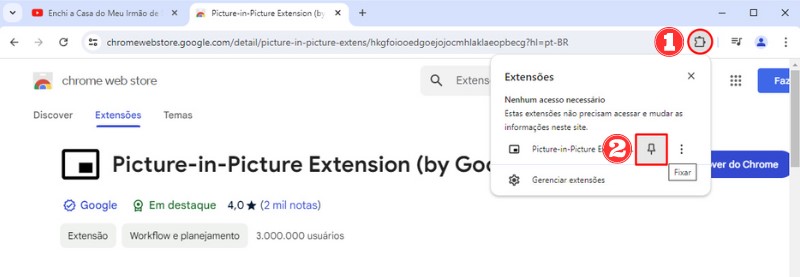 Extensão Picture in Picture Google Chrome