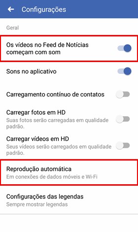 Facebook não reproduz vídeos automaticamente